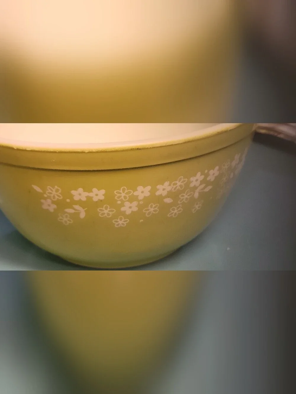 Pyrex Vintage Lime Floral Mixing Bowl